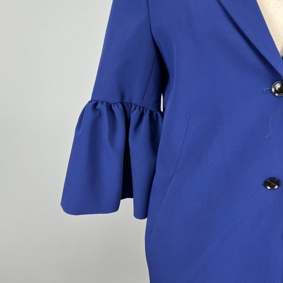 Banana Republic Womens Blue Bell Sleeve Coat Button Front Mid Length size Small - Picture 6 of 15